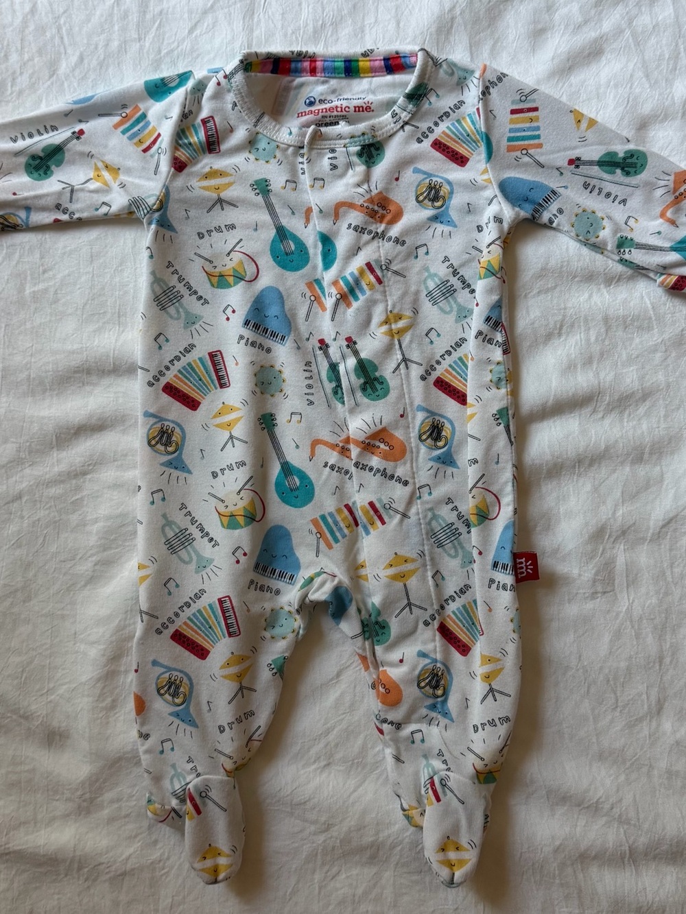 Magnetic Me Preemie Modal Footie Pajamas Music Instruments Magnetic Closure